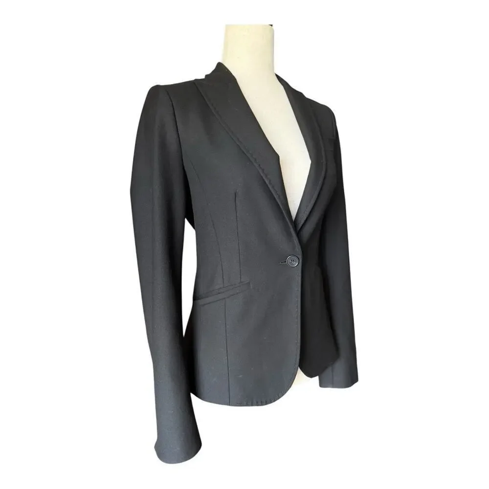 United Colors Of Benetton Vintage Single Button Black Blazer S